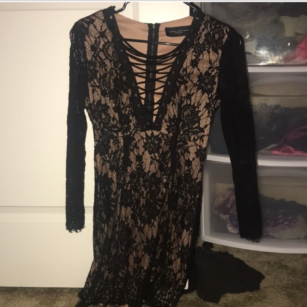 Black akira bodycon dress
